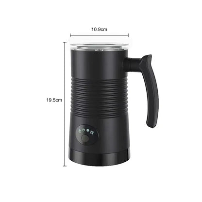 Milk Frother - Café-Quality Foam In Seconds + 4-In-1 electric rotary milk frother with handle, 6500 RPM for hot and cold silky foam