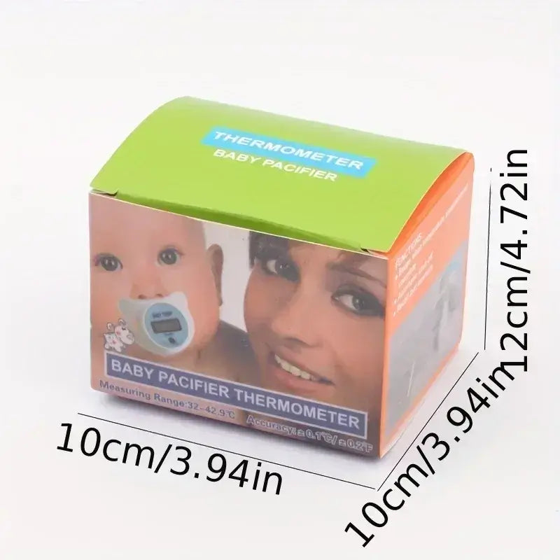 Pacifier Thermometer – Non-Invasive Fever Checks For Infants + BPA-Free Silicone Tip, Quick Readings box packaging image