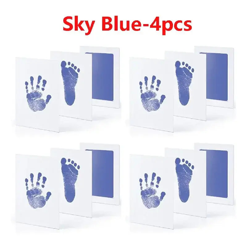 Baby Inkless Handprint Kit for Keepsakes – Mess-Free Prints + No-Touch Inkless Printing, sky blue 4-pack keepsake hand & foot prints