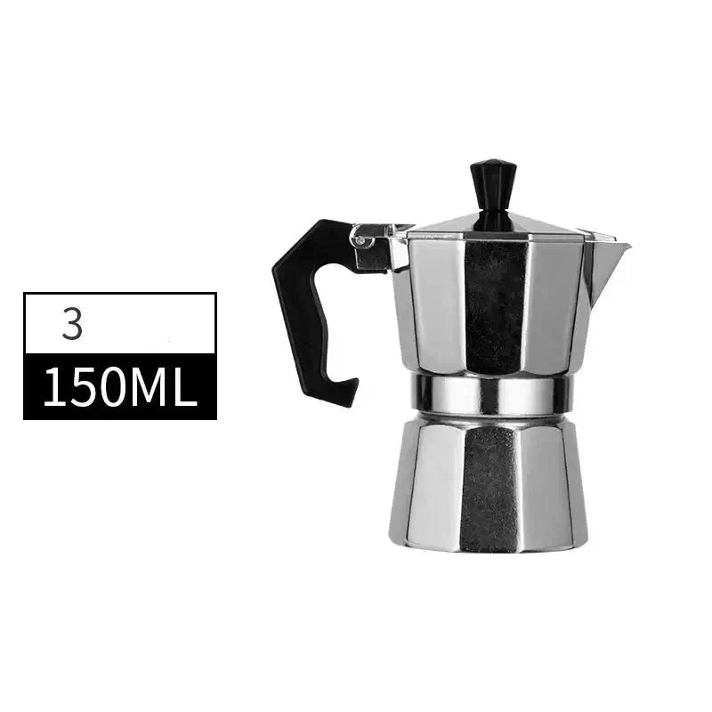 Moka Pot – Café-Quality Espresso At Home, Daily Brew Convenience + 600ml Capacity compact stainless steel moka pot 150ml shown