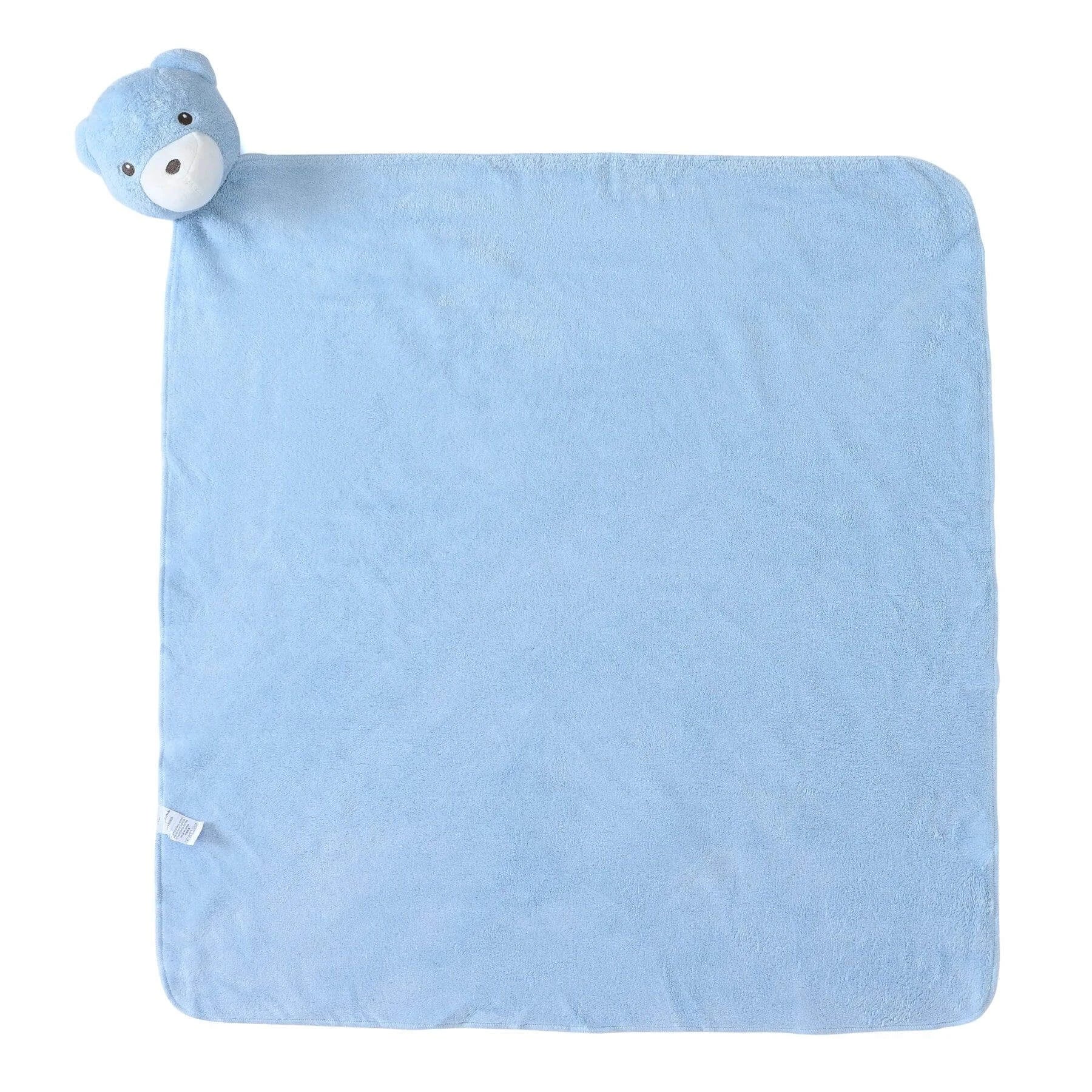 Baby Blanket – All-Season Comfort With Ultra-Soft Skin-Friendly Feel For Sensitive Baby Skin + Coral Velvet blue bear corner swaddle 76x76 cm soft plush