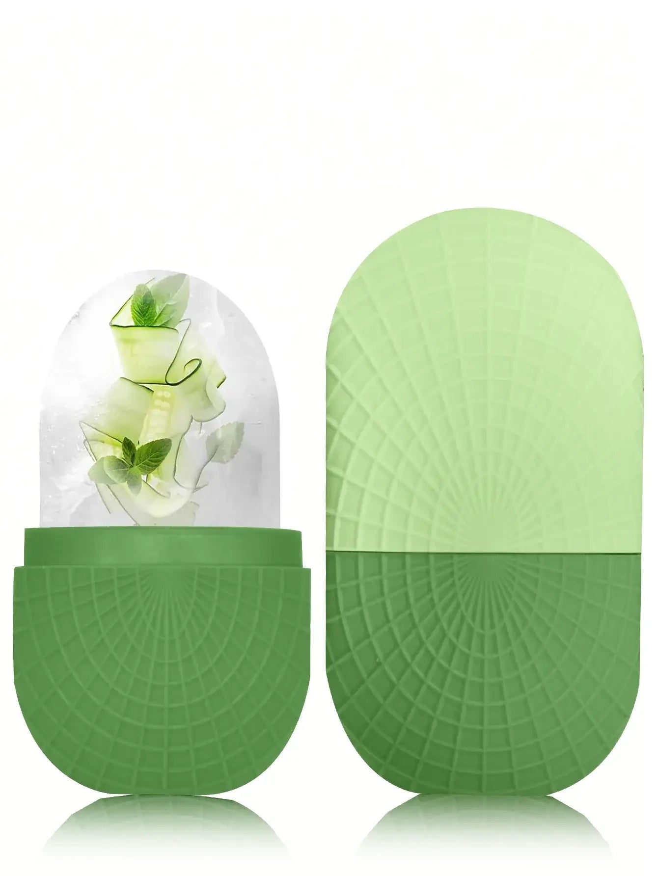 Premium Face Ice Roller For Face And Eyes – Cooling + Leak-Proof Silicone Ice Mold green silicone ice roller for under-eye and cheek cooling