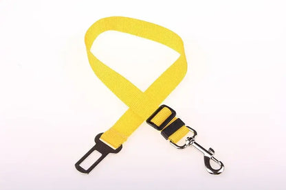 Dog Car Harness – Calm, Secure Rides On Every Trip For Safer, Stress-Free Travel + Quick-Release Clip, yellow quick-release nylon tether for car