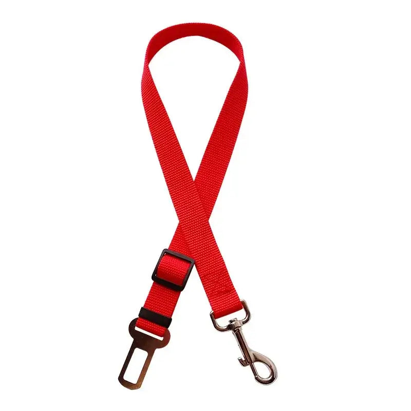 Dog Car Seat Belt Secure Travel Lever Clip Design For Universal Adjustable Fit Durable Polyester - red adjustable dog seat belt with lever clip