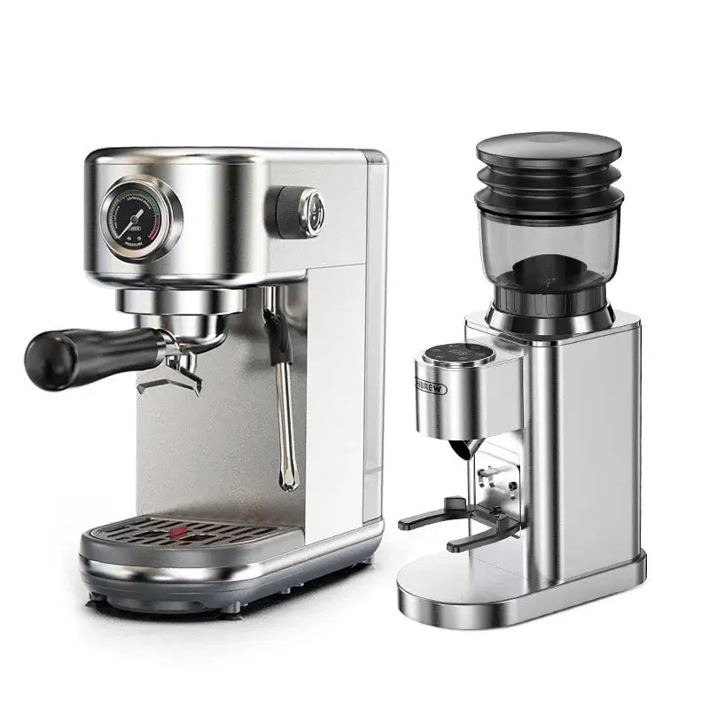 Semi Automatic Espresso Machine – Temperature Adjustable + 20 Bar Extraction stainless steel espresso machine with 51mm portafilter and milk steam wand