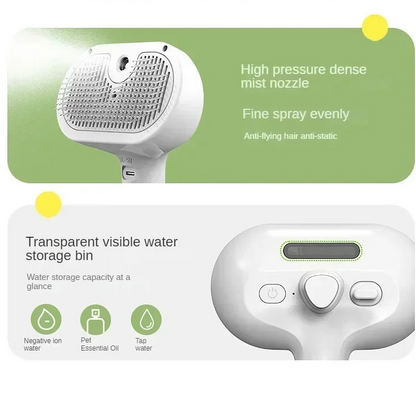 Multifunctional Pet Grooming Tool Combines Steam Spray Floating Hair Removal and Styling for Cats and Dogs All in One Device by Inovia Store