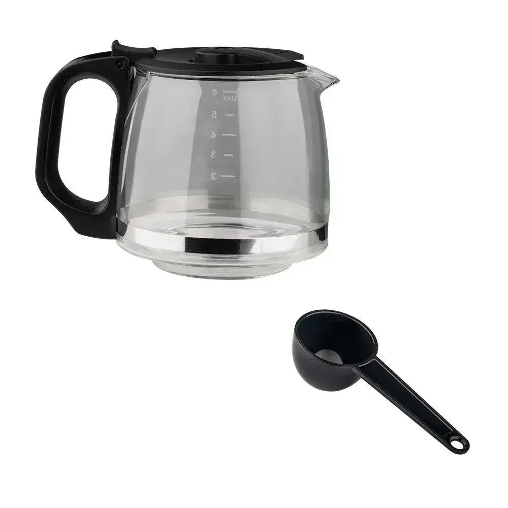 Coffee Maker - Space-Saving Design For Small Kitchens And Dorm Rooms + Reusable Filter And Hot Plate glass carafe and scoop