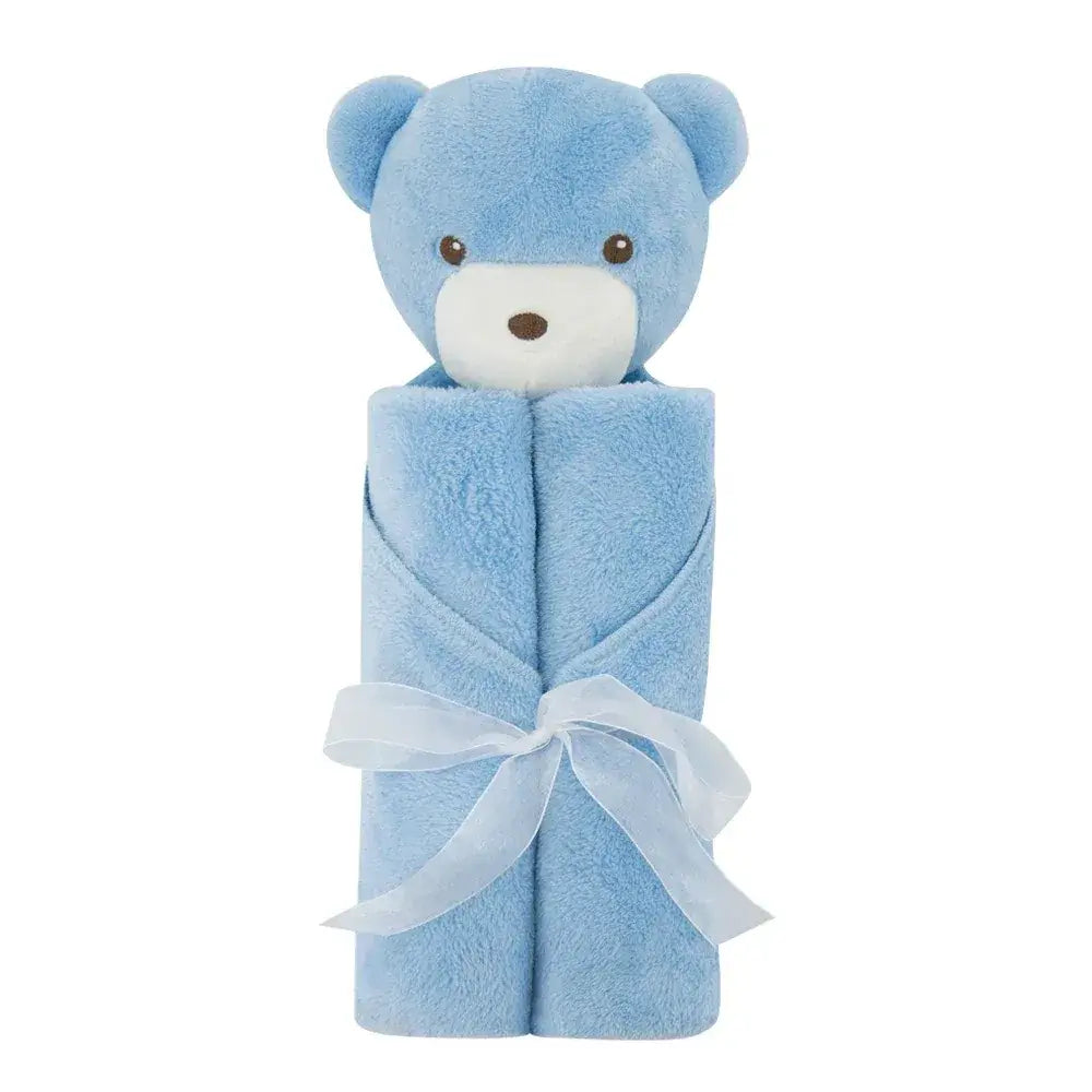 Baby Blanket – All-Season Comfort With Ultra-Soft Skin-Friendly Feel For Sensitive Baby Skin + Coral Velvet plush blue bear swaddle 76x76 cm