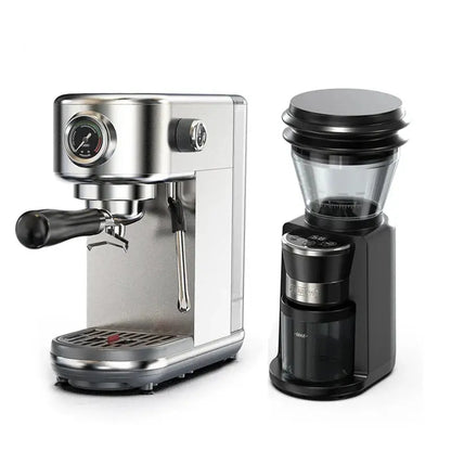 Semi Automatic Espresso Machine – Temperature Adjustable + 20 Bar Extraction, stainless steel home espresso maker with portafilter and grinder