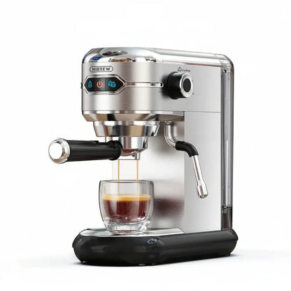 Espresso Machine – Cafe-Quality Espresso With Dense Crema And Rich Body + ESE Pod Compatible compact stainless steel HiBREW 20-bar