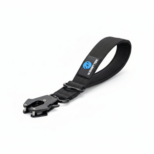 Dog Traffic Lead – Close Control + Padded Neoprene Handle, 30cm short padded nylon lead with quick-release clip