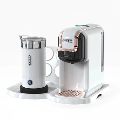 Fresh Coffee in Seconds – Nespresso & Dolce Gusto Compatible HiBREW 5‑in‑1 capsule coffee machine with milk frother