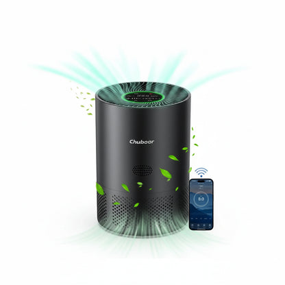 Chuboor PJ01 Compact HEPA Air Purifier for allergies, pet hair & odor, best compact air purifier covering 360 ft².