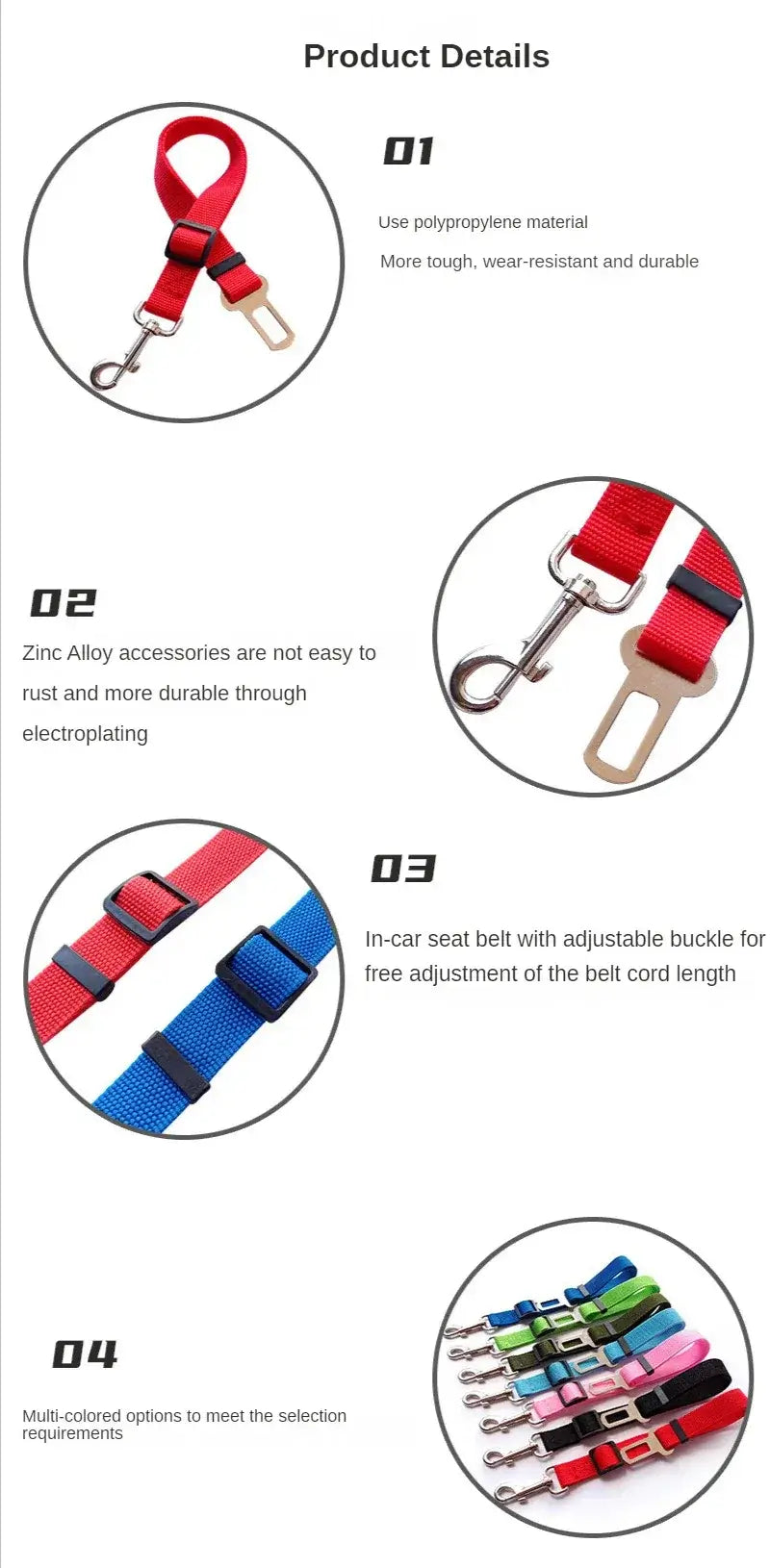 Dog Car Seat Belt Secure Travel Lever Clip Design For Universal Adjustable Fit Durable Polyester red adjustable nylon dog car seat belt with metal lever clip