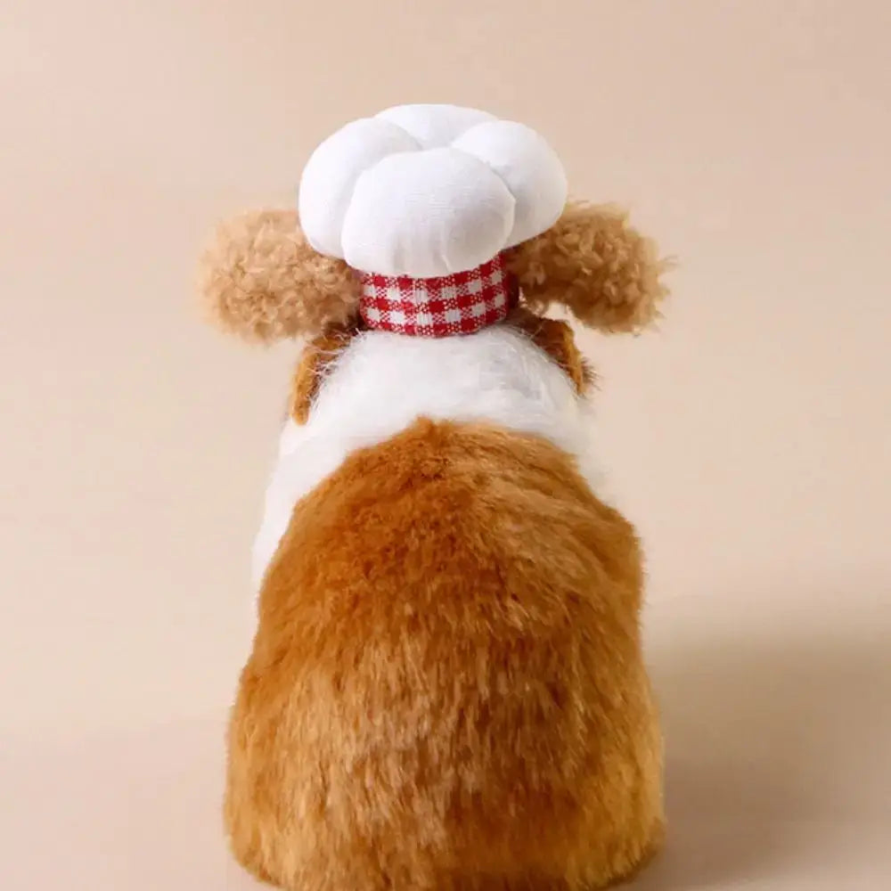 Hamster Chef Hat – Breathable Comfort All Day Wear + Adjustable Fit For Plush Ears on a fluffy hamster wearing a chef cap with plush ears