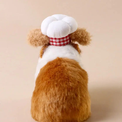 Hamster Chef Hat – Breathable Comfort All Day Wear + Adjustable Fit For Plush Ears on a fluffy hamster wearing a chef cap with plush ears