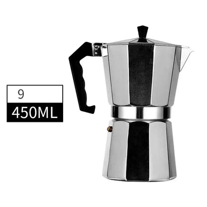 Moka Pot – Café-Quality Espresso At Home, Daily Brew Convenience + 600ml Capacity stainless steel moka pot 450ml shown