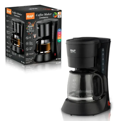 Coffee Maker - Space-Saving Design For Small Kitchens And Dorm Rooms + Reusable Filter And Hot Plate - compact black drip coffee maker with carafe and hot plate