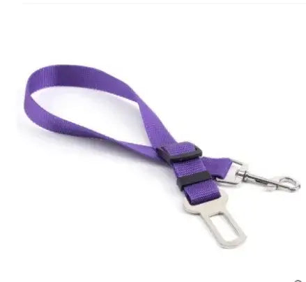 Dog Car Harness – Calm, Secure Rides On Every Trip For Safer, Stress-Free Travel + Quick-Release Clip purple adjustable nylon car safety tether