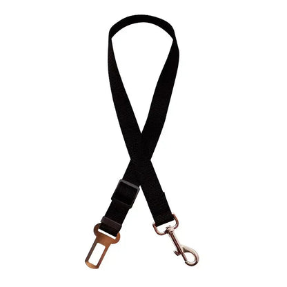 Dog Car Seat Belt Secure Travel Lever Clip Design For Universal Adjustable Fit Durable Polyester - black adjustable seat belt leash for pets