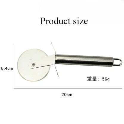 Pizza Cutter Wheel – Mess-Free Slices + Stainless Steel Construction, 20cm length, 6.4cm blade, 56g stainless steel pizza cutter