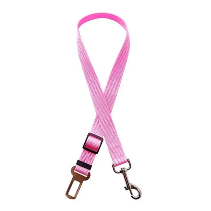 Dog Car Seat Belt Secure Travel Lever Clip Design For Universal Adjustable Fit Durable Polyester - pink adjustable seat belt with swivel clip