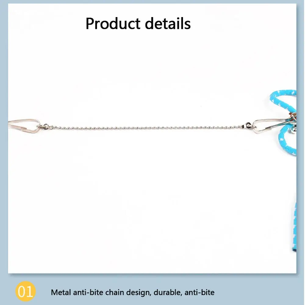 Small Animal Leash – Safe, Secure Walks + Pigskin Strap metal anti-bite chain with breakaway safety and pigskin strap