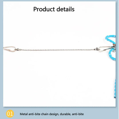 Small Animal Leash – Safe, Secure Walks + Pigskin Strap metal anti-bite chain with breakaway safety and pigskin strap