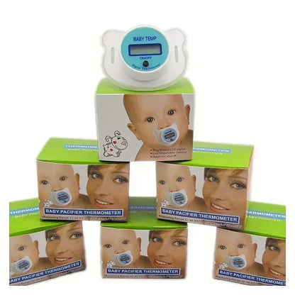Pacifier Thermometer – Non-Invasive Fever Checks For Infants + BPA-Free Silicone Tip, Quick Readings baby pacifier thermometer in packaging display