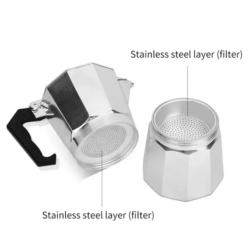 Moka Pot – Café-Quality Espresso At Home, Daily Brew Convenience + 600ml Capacity stainless steel 600ml moka pot with removable filter