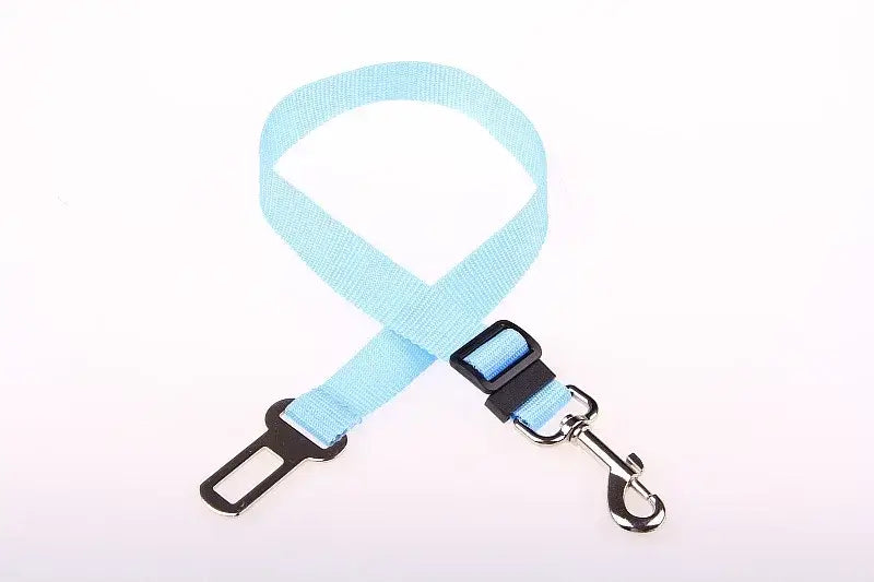Dog Car Harness – Calm, Secure Rides On Every Trip For Safer, Stress-Free Travel + Quick-Release Clip light blue adjustable nylon car tether 70cm 2.5cm 40g