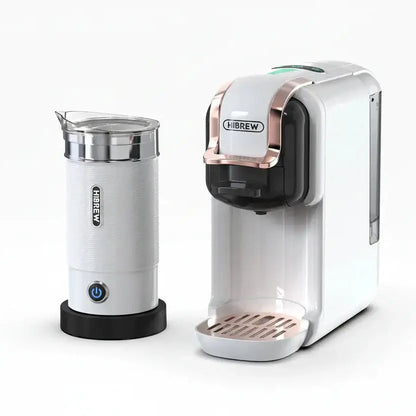 Fresh Coffee in Seconds – Nespresso & Dolce Gusto Compatible HiBREW 5‑in‑1 capsule coffee machine with milk frother