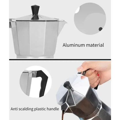 Moka Pot – Café-Quality Espresso At Home, Daily Brew Convenience + 600ml Capacity stainless steel 600ml moka pot with anti-scald handle