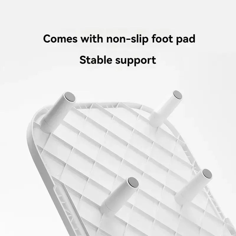 Raised Pet Feeder Stand – Mess-Free Meals + Closed Plastic Housing - underside showing non-slip foot pads and stable support