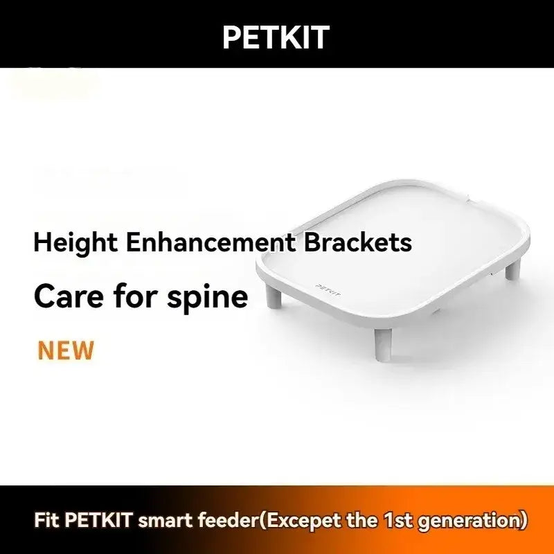 Raised Pet Feeder Stand – Mess-Free Meals + Closed Plastic Housing white PETKIT height enhancement brackets for cleaner, spine-care feeding