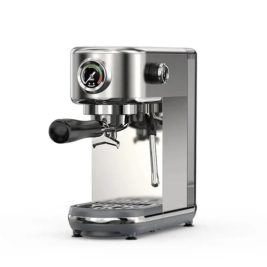 Semi Automatic Espresso Machine – Temperature Adjustable + 20 Bar Extraction, stainless steel portafilter and steam wand