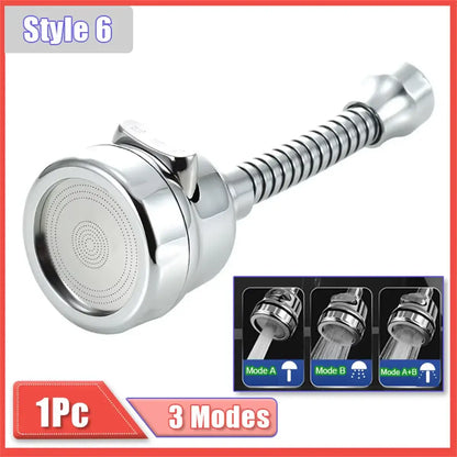 Universal Kitchen Faucet Adapter - Water-Saving Performance For Precise Cleaning + 360 Rotation, chrome 3-mode swivel faucet extender for sinks