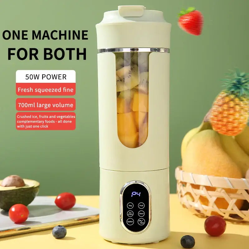 usb rechargeable juicer cup - Effortless Blending Anywhere showcasing 700ml capacity and fresh ingredients for blended drinks.