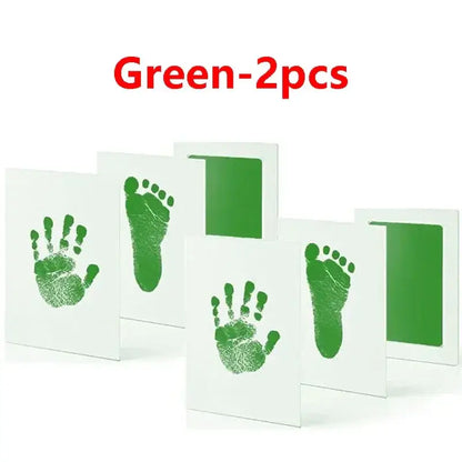 Baby Inkless Handprint Kit for Keepsakes – Mess-Free Prints + No-Touch Inkless Printing green hand and footprint keepsake set