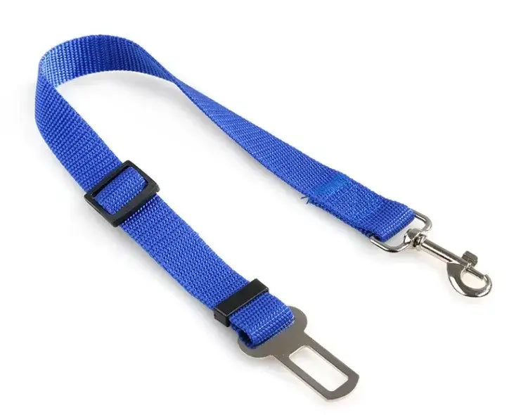 Dog Car Harness – Calm, Secure Rides On Every Trip For Safer, Stress-Free Travel + Quick-Release Clip blue adjustable nylon seatbelt tether with clip