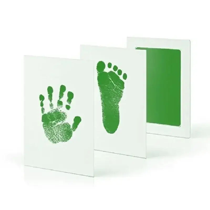 Baby Inkless Handprint Kit for Keepsakes – Mess-Free Prints + No-Touch Inkless Printing green inkless baby handprint and footprint keepsake
