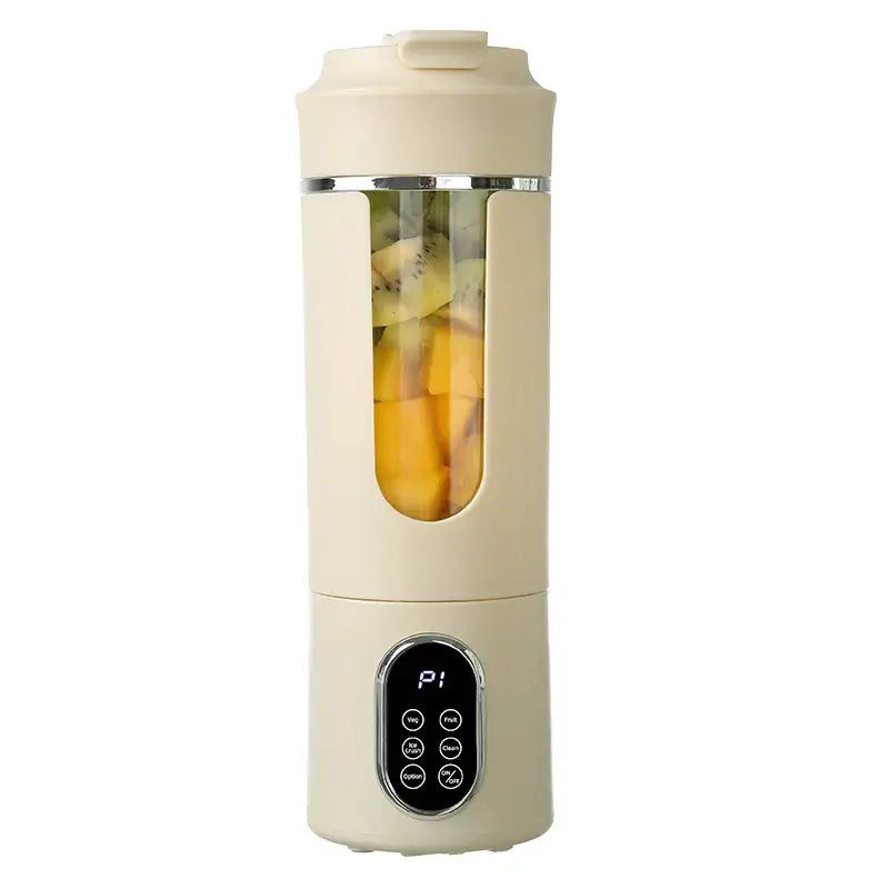usb rechargeable juicer cup - Effortless Blending Anywhere with fruits inside, showcasing its portable design.