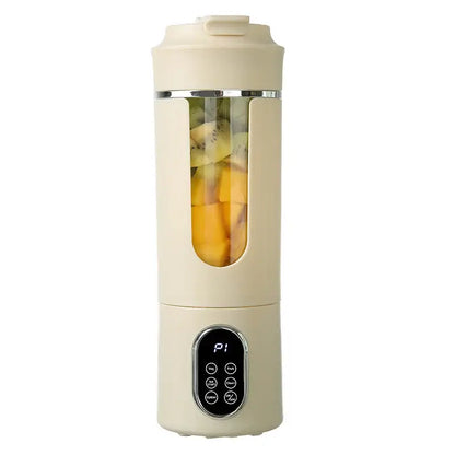 usb rechargeable juicer cup - Effortless Blending Anywhere with fruits inside, showcasing its portable design.
