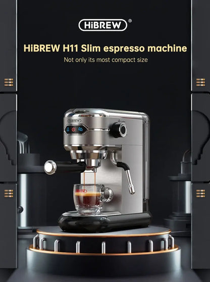 Espresso Machine – Cafe-Quality Espresso With Dense Crema And Rich Body + ESE Pod Compatible compact HiBREW 20-bar stainless steel espresso machine