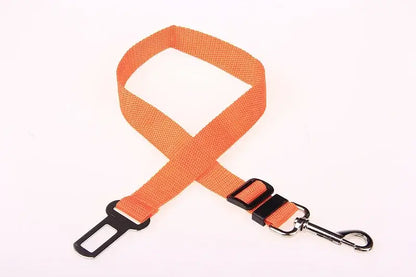 Dog Car Harness – Calm, Secure Rides On Every Trip For Safer, Stress-Free Travel + Quick-Release Clip orange nylon tether with quick-release clip and seatbelt buckle