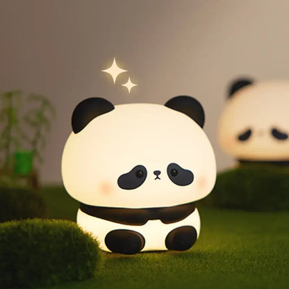 Panda LED Night Light USB Rechargeable Touch Lamp with Timer Settings - cute glowing panda night lamp for kids, touch-activated, USB rechargeable, built-in timer