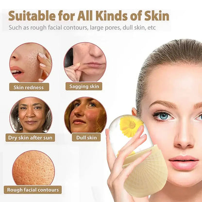 Premium Face Ice Roller For Face And Eyes – Cooling + Leak-Proof Silicone Ice Mold cooling puffiness and pore tightening on cheeks and under-eye areas