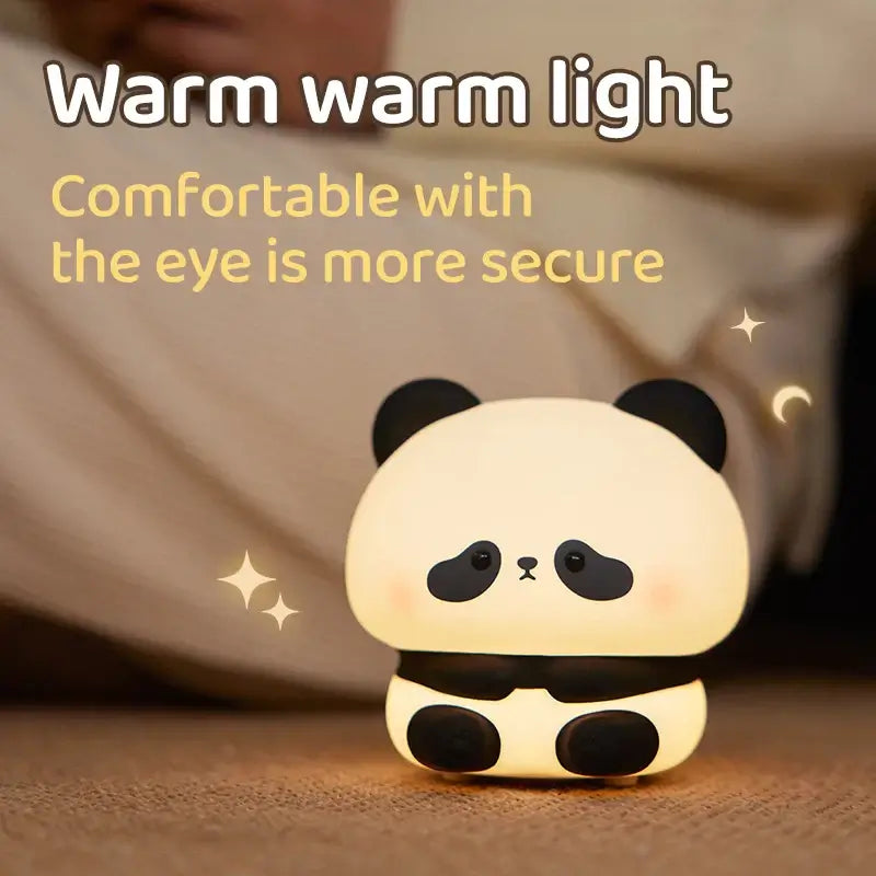 Panda LED Night Light USB Rechargeable Touch Lamp with Timer Settings - cute warm panda night light for kids, touch-activated USB rechargeable timer