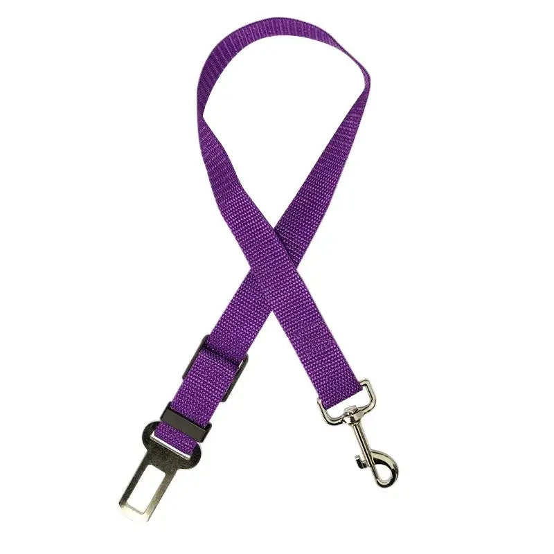 Dog Car Seat Belt Secure Travel Lever Clip Design For Universal Adjustable Fit Durable Polyester - purple adjustable pet seatbelt with lever clip
