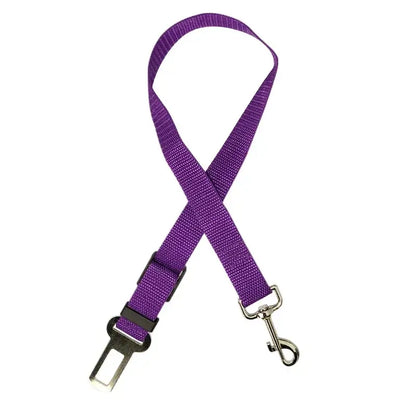 Dog Car Seat Belt Secure Travel Lever Clip Design For Universal Adjustable Fit Durable Polyester - purple adjustable pet seatbelt with lever clip